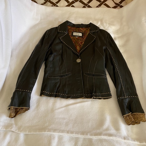 Tasha Polizzi Southwestern Styled Leather Jacket - Picture 1 of 5